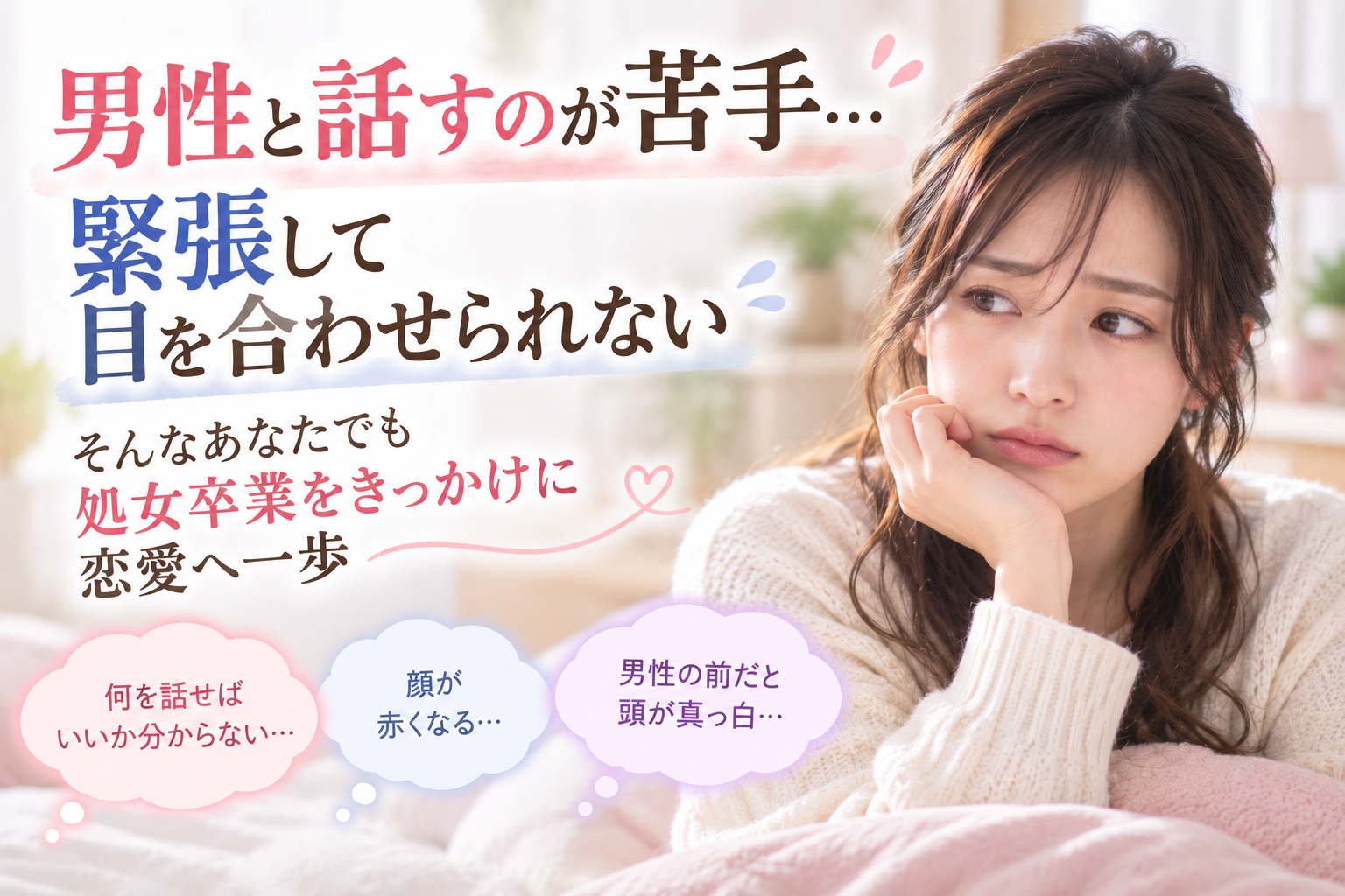 男性と話すのが苦手・緊張して目を合わせられない女性へ